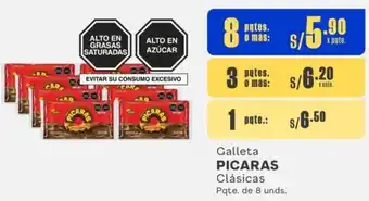 Galleta PICARAS Clásicas 8 Pqtes de 8 unds