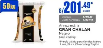 Makro Arroz extra GRAN CHALAN Negro Saco x 50kg oferta