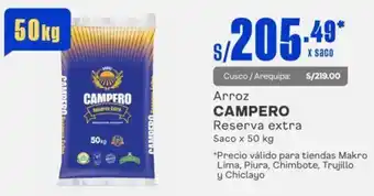 Makro Arroz CAMPERO Reserva extra Saco x 50kg oferta