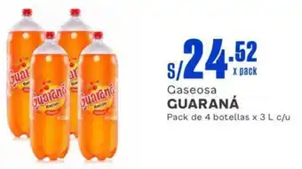 Makro Gaseosa GUARANÁ Pack de 4 botellas x 3L oferta