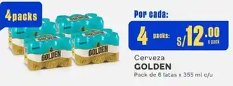 Makro Cerveza GOLDEN 4 Packs de 6 latas x 355ml oferta