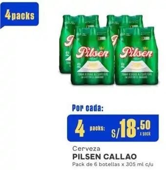 Makro Cerveza PILSEN CALLAO 4 Packs de 6 botellas x 305ml oferta