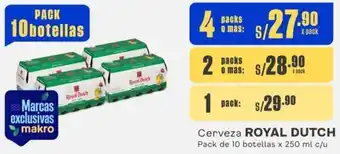Makro Cerveza ROYAL DUTCH 4 Packs de 10 botellas x 250ml oferta