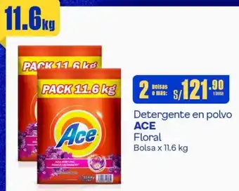 Makro Detergente en polvo ACE Floral 2 Bolsas x 11.6kg oferta