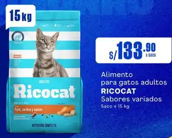Makro Alimento para gatos adultos RICOCAT Sabores variados Saco x 15kg oferta