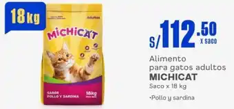 Makro Alimento para gatos adultos MICHICAT Saco x 18kg oferta
