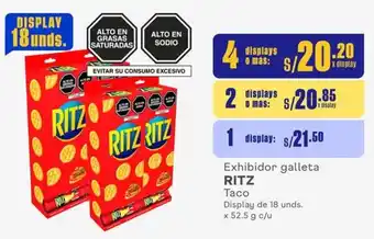 Makro Exhibidor galleta RITZ Taco 2 Displays de 18 unds. x 52.5g oferta