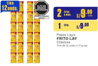 Makro Papas Lay's FRITO LAY Clásicas 2 Tiras de 12 unds. x 17g oferta