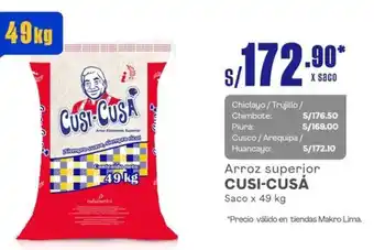 Makro Arroz superior CUSI-CUSÁ Saco x 49kg oferta
