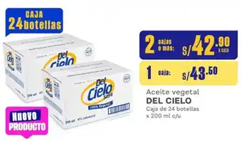 Makro Aceite vegetal DEL CIELO 2 Cajas de 24 botellas x 200 ml c/u oferta