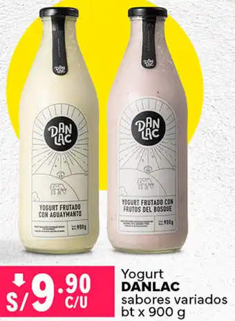 Plaza Vea Yogurt DANLAC sabores variados bt x 900 g oferta