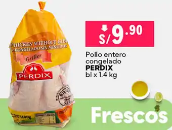 Plaza Vea Pollo entero congelado PERDIX bl x 1.4 kg oferta