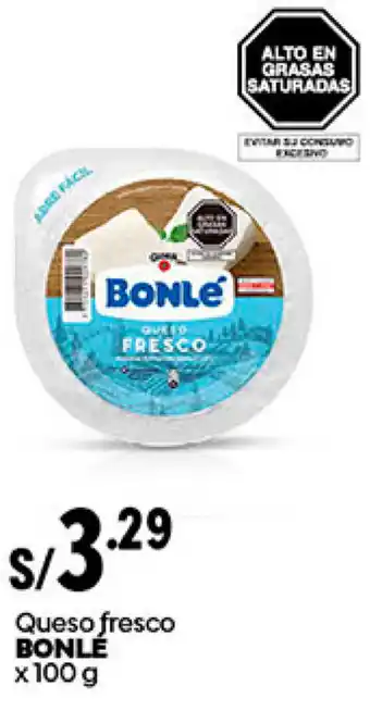 Plaza Vea Queso fresco BONLE x 100g oferta