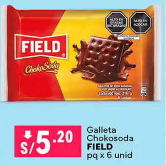 Plaza Vea Galleta Chokosoda FIELD pq x 6 unid oferta