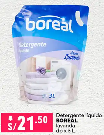 Plaza Vea Detergente liquido Boreal lavanda dp x 3L oferta