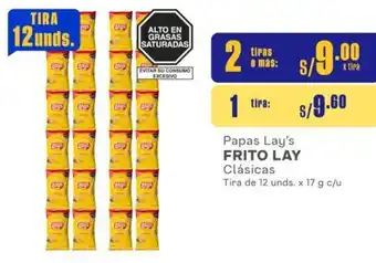 Plaza Vea Papas Lay's FRITO LAY Clásicas 2 Tiras de 12 unds. x 17g oferta