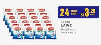 Plaza Vea Leche LAIVE Bolsitarro 24 Bolsas x 390g oferta