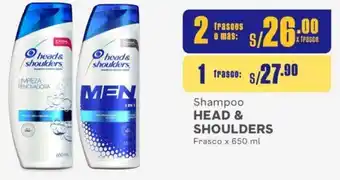 Plaza Vea Shampoo HEAD & SHOULDERS 2 Frascos x 650ml oferta