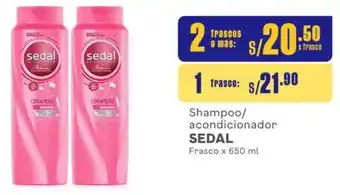 Plaza Vea Shampoo/ acondicionador SEDAL 2 Frascos x 650ml oferta