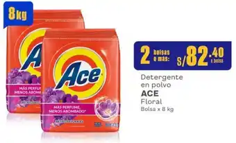 Plaza Vea Detergente en polvo ACE Floral 2 Bolsas x 8kg oferta