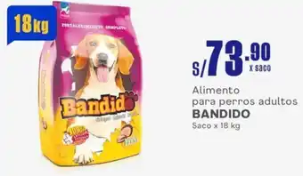 Plaza Vea Alimento para perros adultos BANDIDO Saco x 18kg oferta