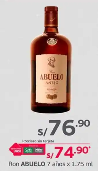 Tottus Ron ABUELO 7 años x 1.75 ml oferta