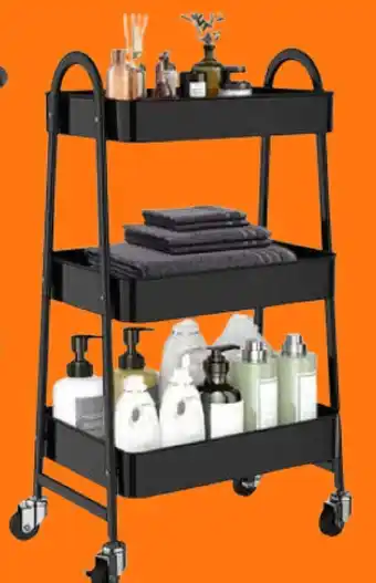 Promart Carrito organizador de metal Negro 3n oferta