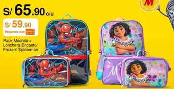 Metro Pack Mochila + Lonchera Encanto/ Frozen/ Spiderman oferta