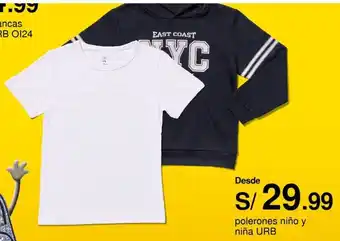 Metro polerones niño y niña URB oferta