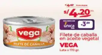 Vega Filete de caballa, en aceite vegetal VEGA Lata x 170gr oferta