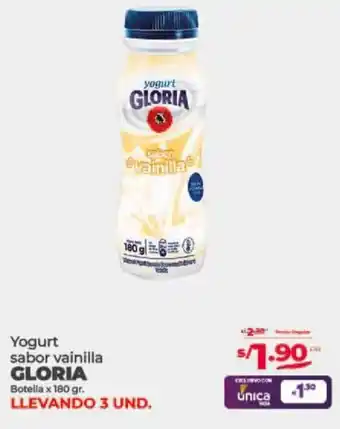 Vega Yogurt sabor vainilla GLORIA Botella x 180gr oferta