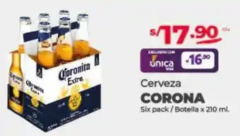 Vega Cerveza CORONA Six pack / Botella x 210ml oferta