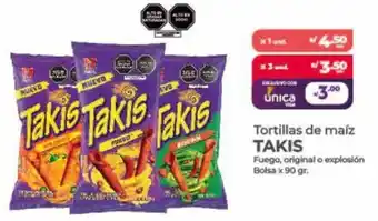 Vega Tortillas de maíz TAKIS Fuego, original o explosión Bolsa x 90gr oferta