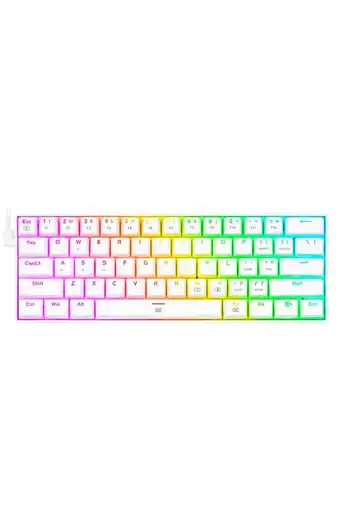 Tiendas EFE Teclado gamer redragon mecánico rgb switch rojo dragonborn k630 blanco oferta