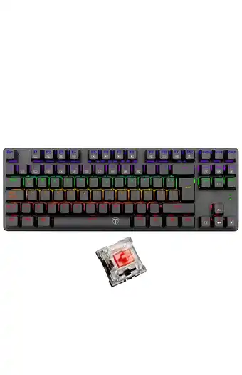 Tiendas EFE Teclado gamer t-dagger mecánico switch azul bora rainbow t-tgk313-bl-sp negro oferta