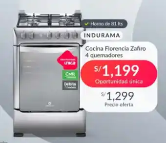 Falabella INDURAMA Cocina Florencia Zafiro 4 quemadores oferta