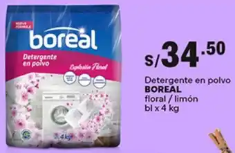 Plaza Vea Detergente en Polvo BOREAL floral/limón bl x 4kg oferta