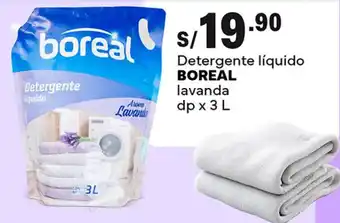 Plaza Vea Detergente liquido BOREAL lavanda dp x 3L oferta