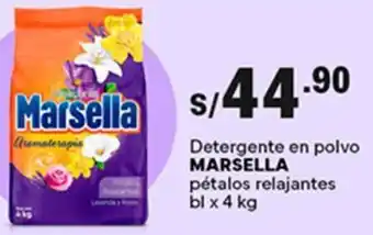 Plaza Vea Detergente en polvo MARSELLA pétalos relajantes bl x 4kg oferta
