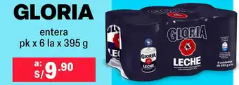 Plaza Vea GLORIA entera pk x 6 la x 395g oferta