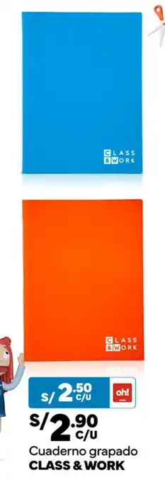 Plaza Vea Cuaderno grapado CLASS & WORK oferta