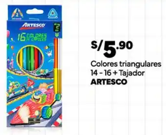 Plaza Vea Colores triangulares 14-16+ Tajador ARTESCO oferta