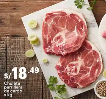 Plaza Vea Chuleta parrillera de cerdo x kg oferta