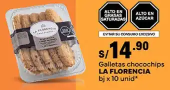 Plaza Vea Galletas chocochips LA FLORENCIA bj x 10 unid oferta