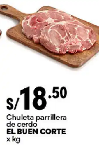 Plaza Vea Chuleta parrillera de cerdo EL BUEN CORTE x kg oferta