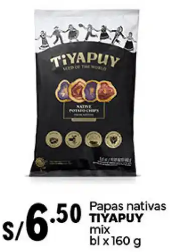 Plaza Vea Papas nativas TIYAPUY mix bl x 160g oferta