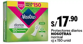 Plaza Vea Protectores diarios NOSOTRAS normal cj x 150 unid oferta