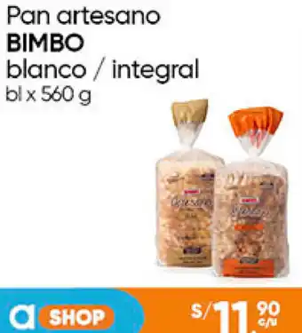 Plaza Vea Pan artesano BIMBO blanco / integral bl x 560g oferta