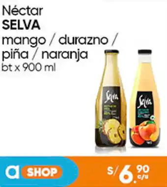 Plaza Vea Néctar SELVA mango/durazno / piña/naranja bt x 900 ml oferta