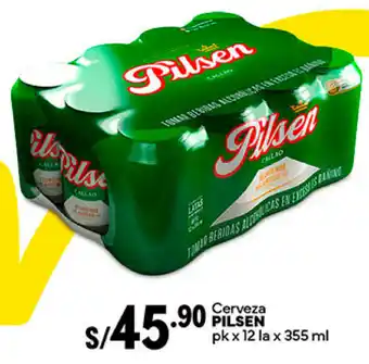 Plaza Vea Cerveza PILSEN pk x 12 lax 355ml oferta